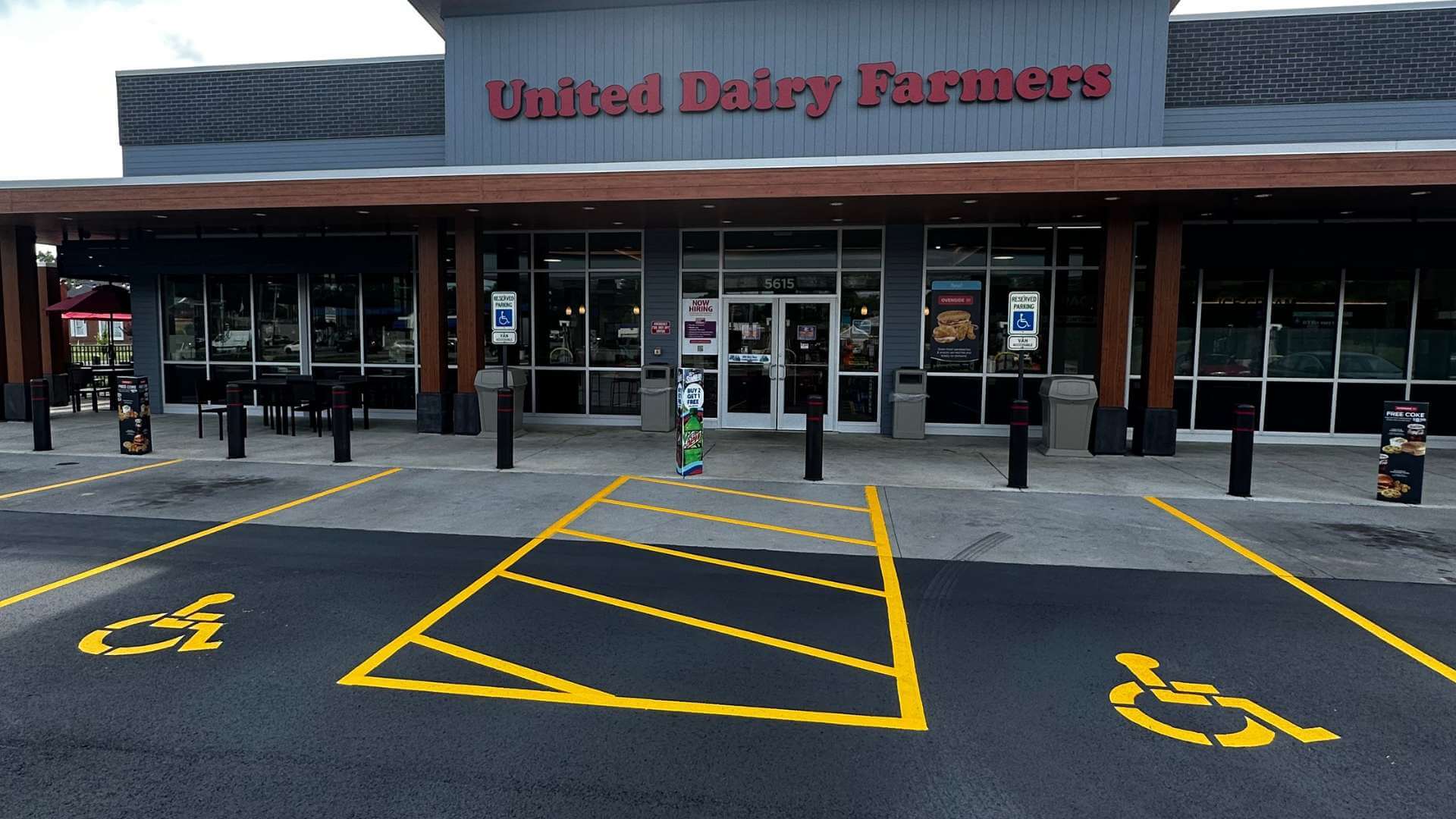 Commercial sealcoating and line striping at united dairy farmers